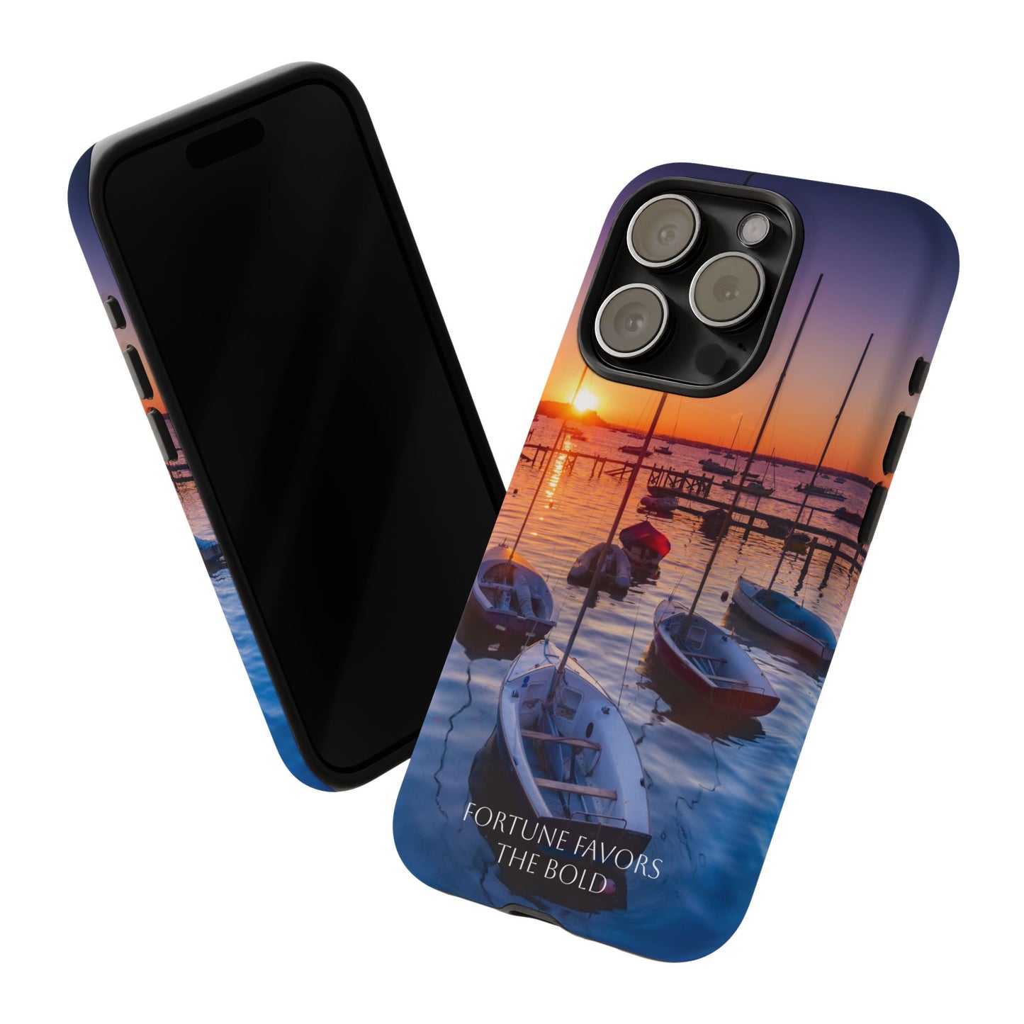 Fortune Favors the Bold: Sunset Sail Phone Case for iPhone, Samsung Galaxy and Google Pixel devices