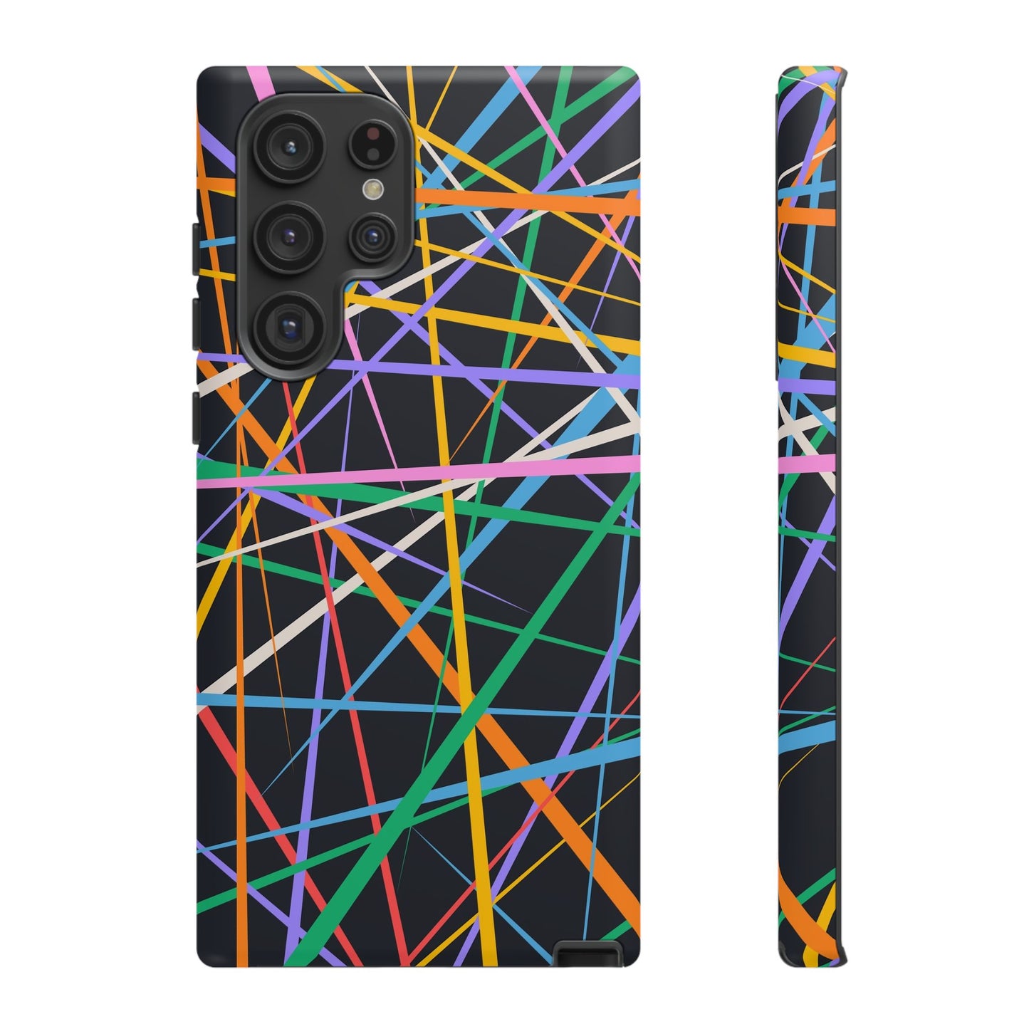 Spectrum Grid: Abstract, Intersecting Line Patterns Phone Case for iPhone, Samsung and Google Pixel devices