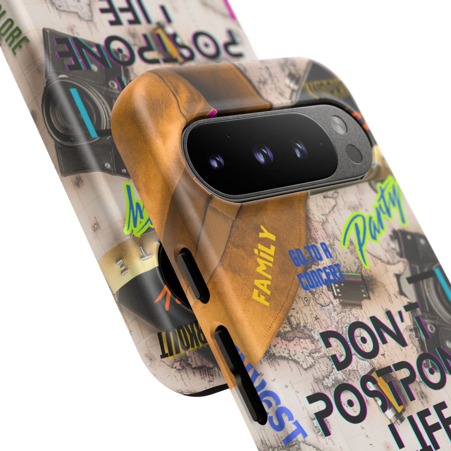 Don't Postpone Life: Motivational phone case for iPhone, Samsung Galaxy and Google Pixel devices