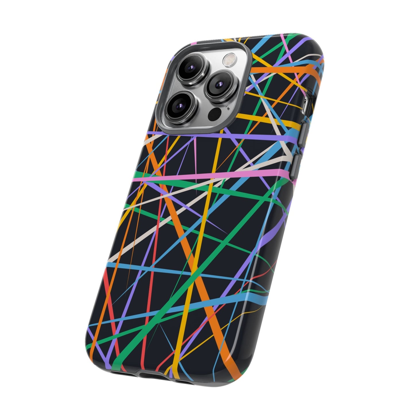 Spectrum Grid: Abstract, Intersecting Line Patterns Phone Case for iPhone, Samsung and Google Pixel devices