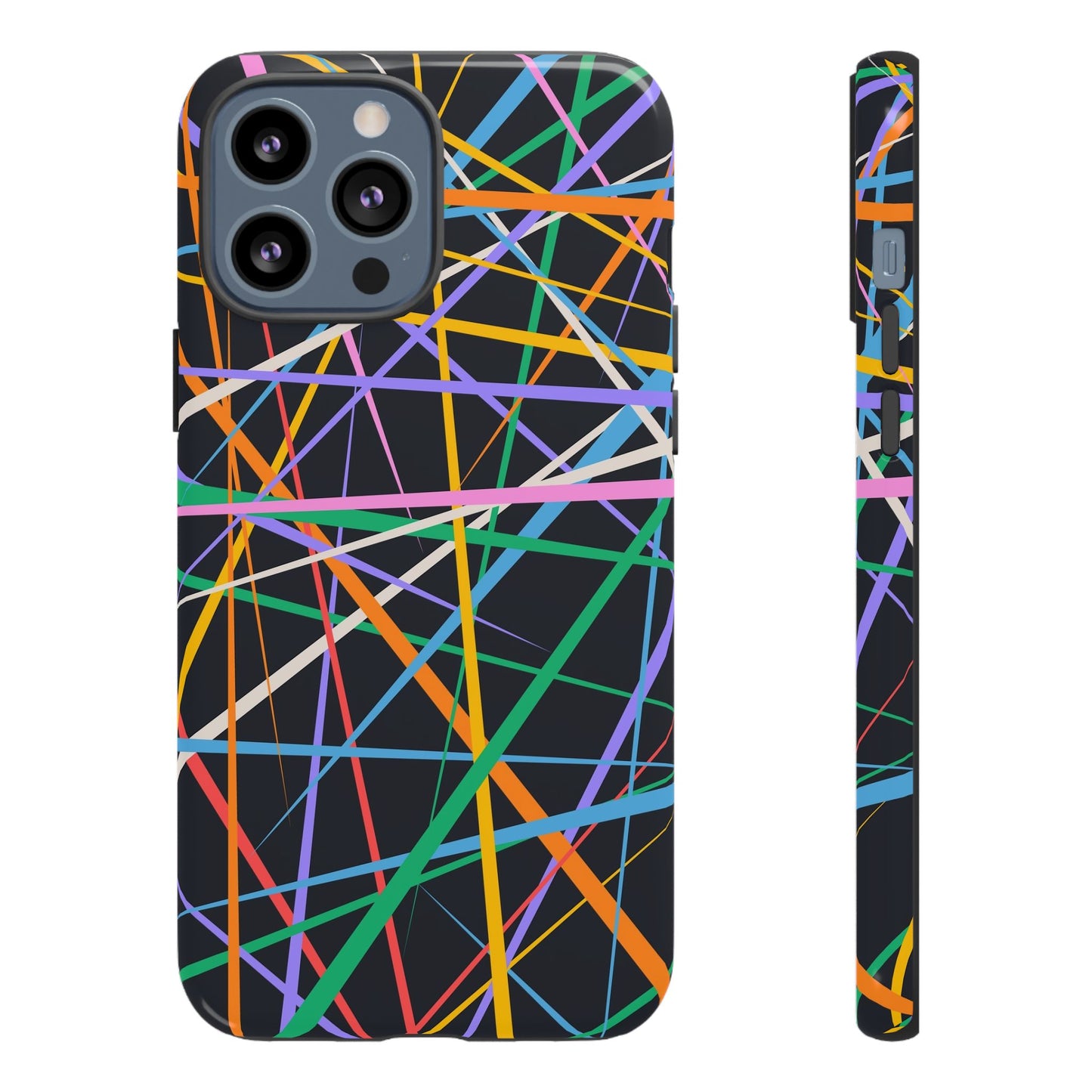 Spectrum Grid: Abstract, Intersecting Line Patterns Phone Case for iPhone, Samsung and Google Pixel devices
