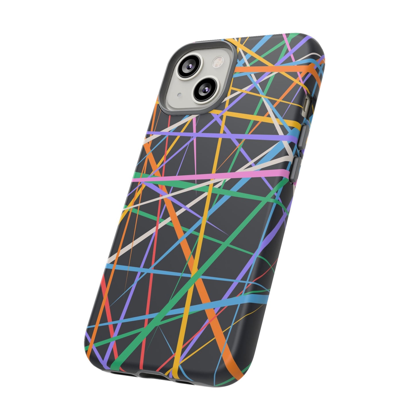 Spectrum Grid: Abstract, Intersecting Line Patterns Phone Case for iPhone, Samsung and Google Pixel devices