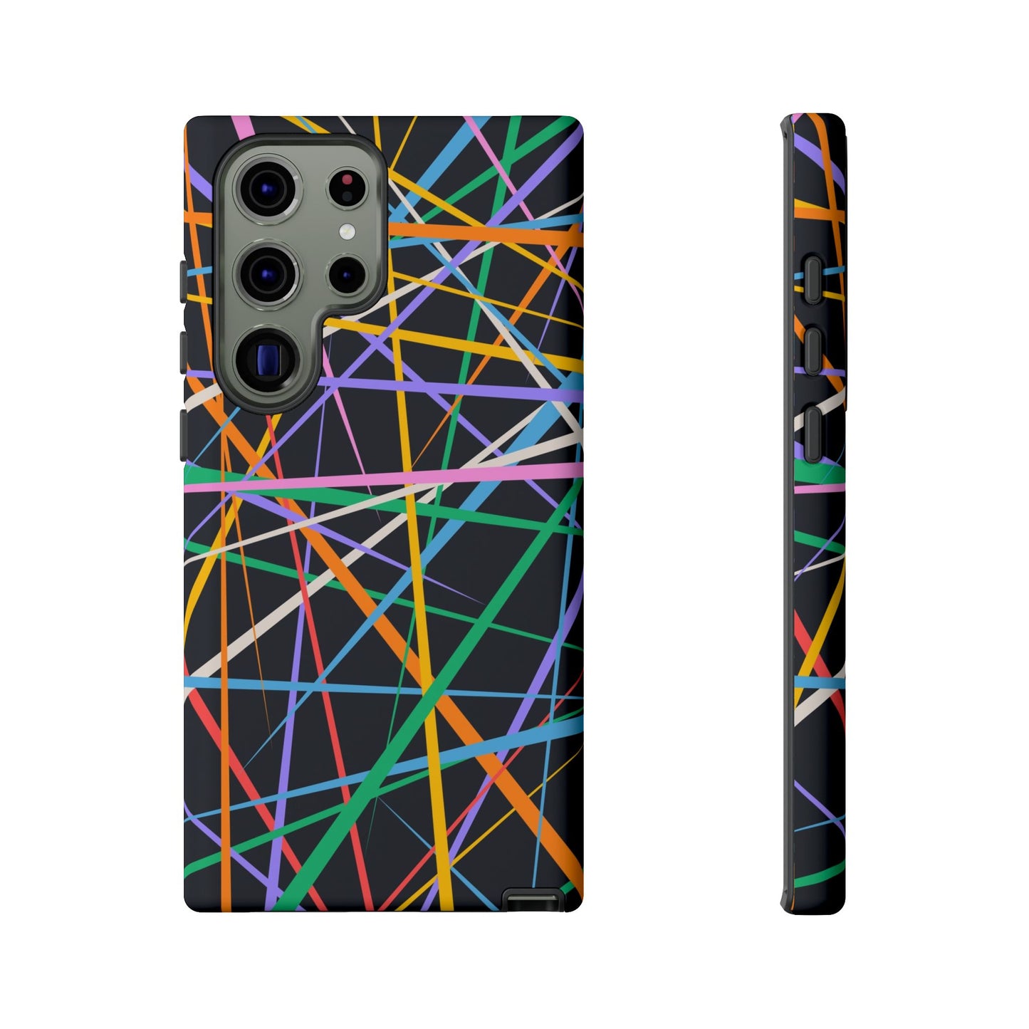 Spectrum Grid: Abstract, Intersecting Line Patterns Phone Case for iPhone, Samsung and Google Pixel devices