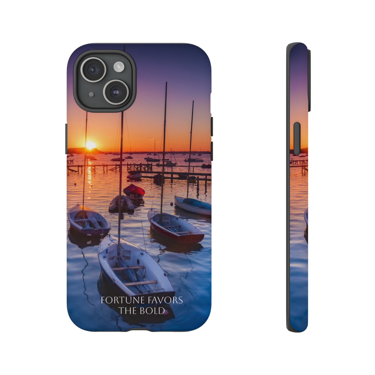 Fortune Favors the Bold: Sunset Sail Phone Case for iPhone, Samsung Galaxy and Google Pixel devices