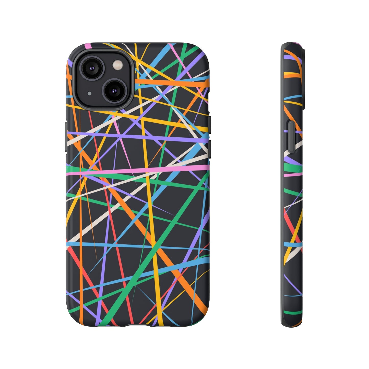 Spectrum Grid: Abstract, Intersecting Line Patterns Phone Case for iPhone, Samsung and Google Pixel devices