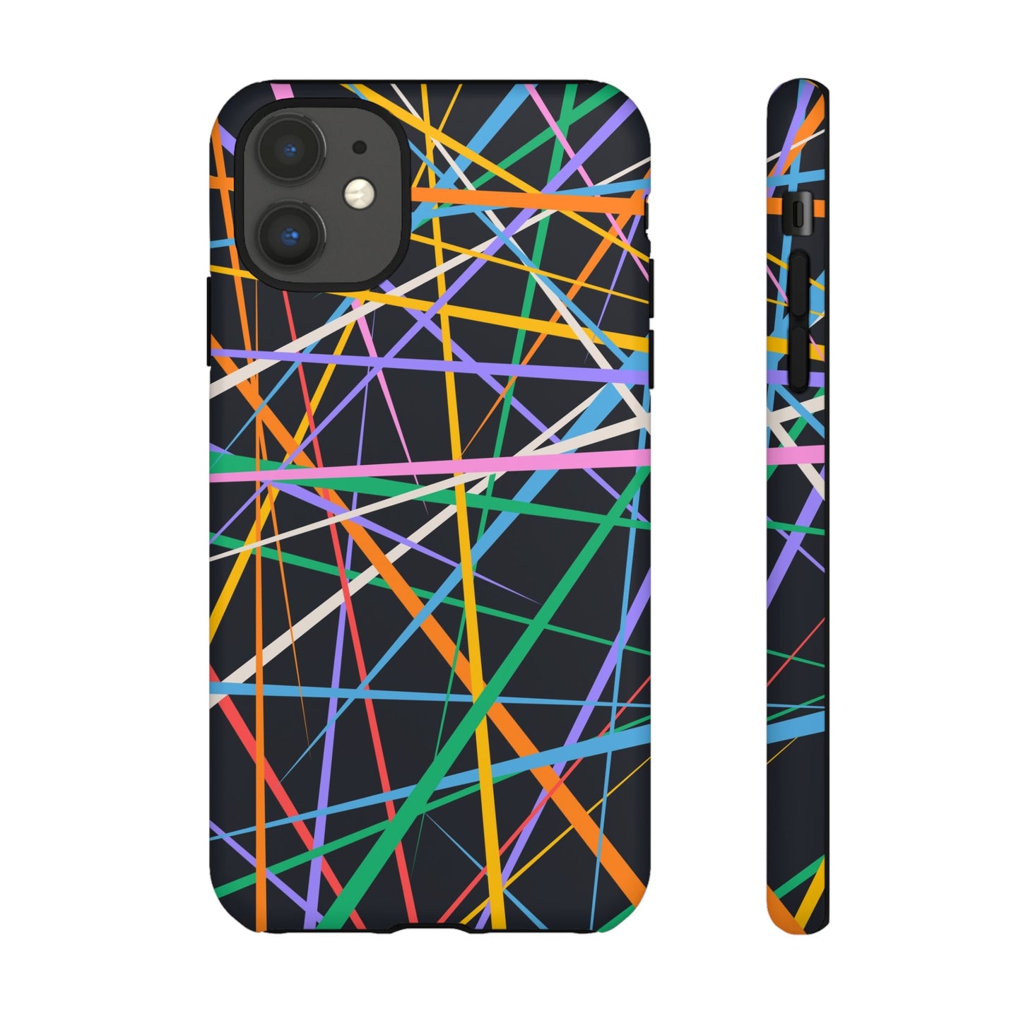 Spectrum Grid: Abstract, Intersecting Line Patterns Phone Case for iPhone, Samsung and Google Pixel devices