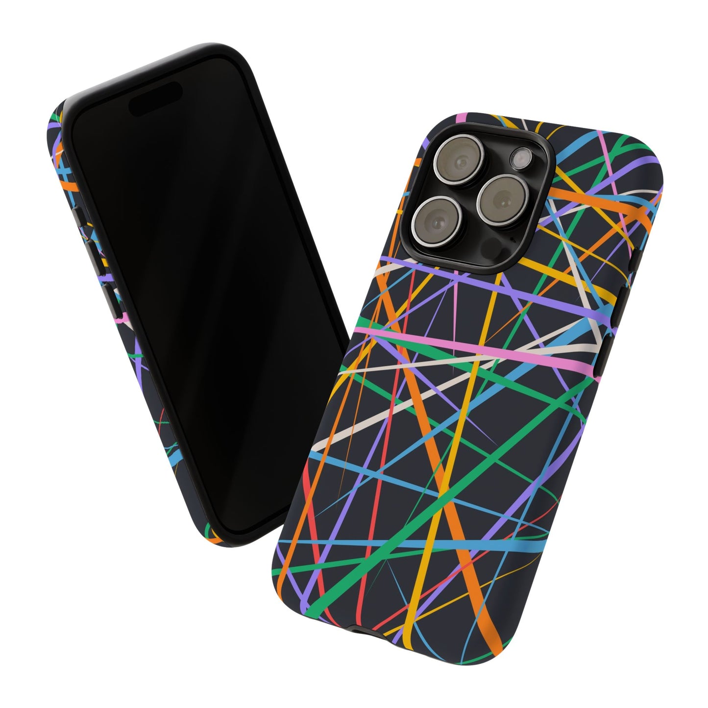 Spectrum Grid: Abstract, Intersecting Line Patterns Phone Case for iPhone, Samsung and Google Pixel devices