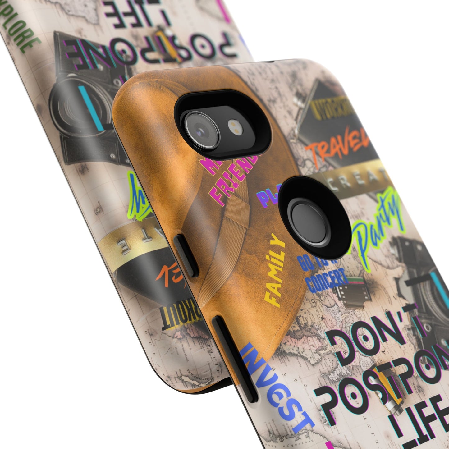 Don't Postpone Life: Motivational phone case for iPhone, Samsung Galaxy and Google Pixel devices