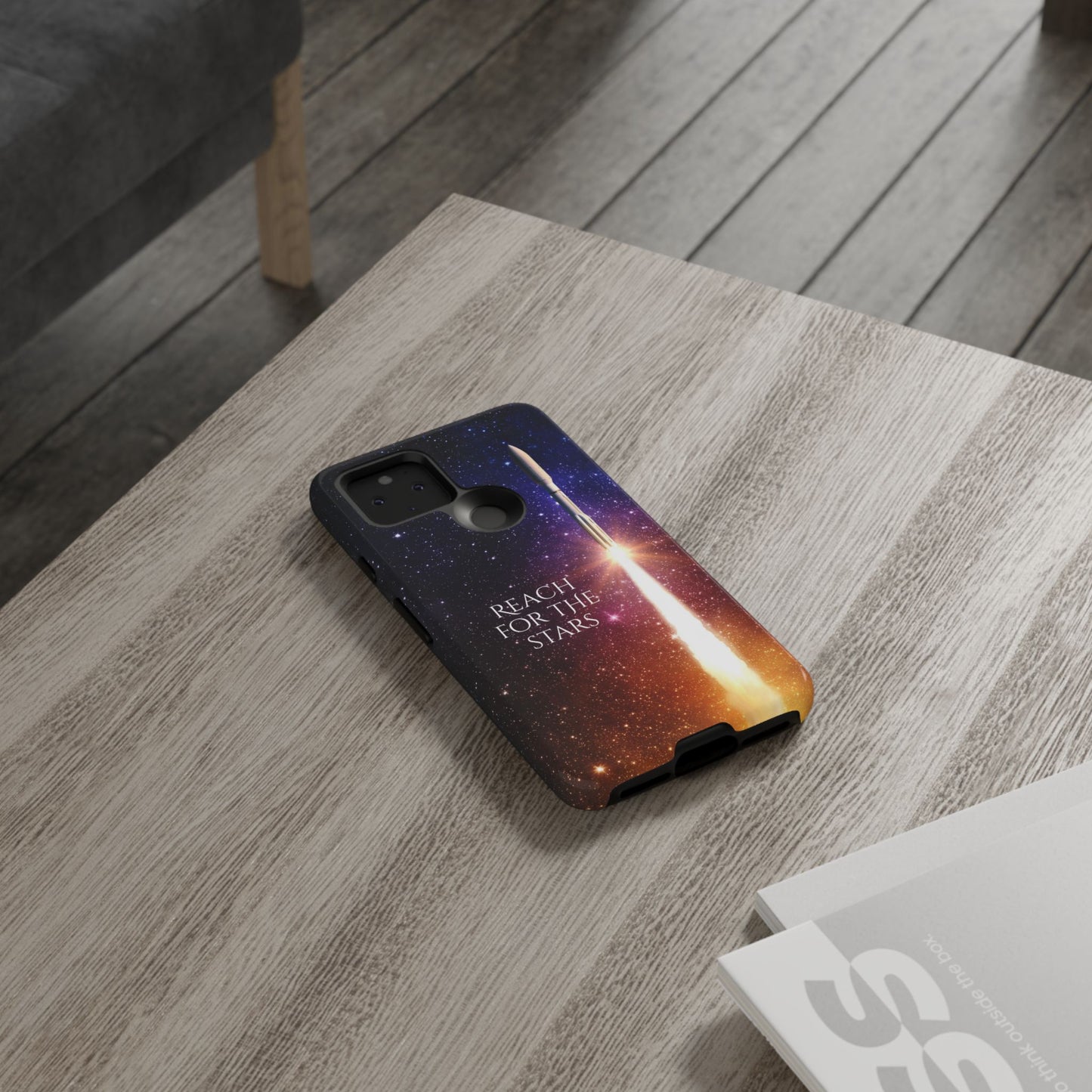 Reach for the stars: rocket illustrated phone case for iPhone, Samsung Galaxy and Pixel devices