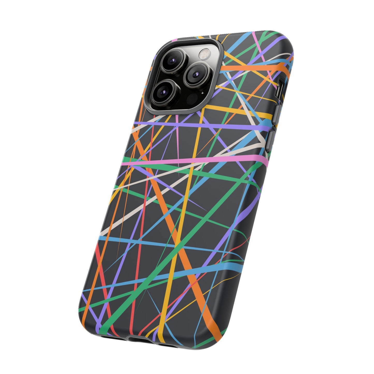 Spectrum Grid: Abstract, Intersecting Line Patterns Phone Case for iPhone, Samsung and Google Pixel devices