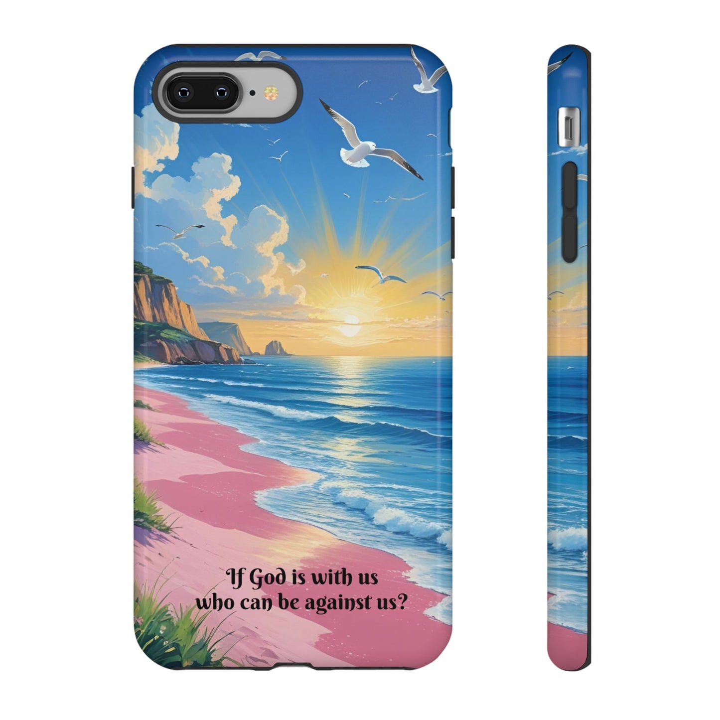"If God is with us, who can be against us?": Inspiring phone case for iPhone, Samsung Galaxy and Google Pixel devices