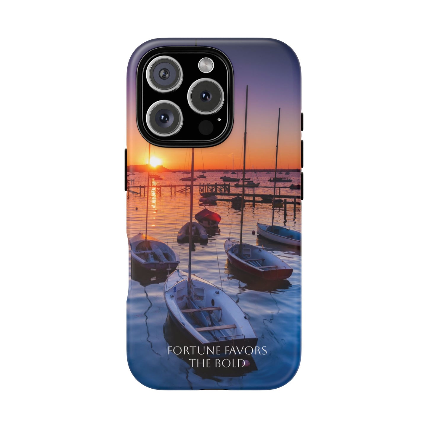 Fortune Favors the Bold: Sunset Sail Phone Case for iPhone, Samsung Galaxy and Google Pixel devices