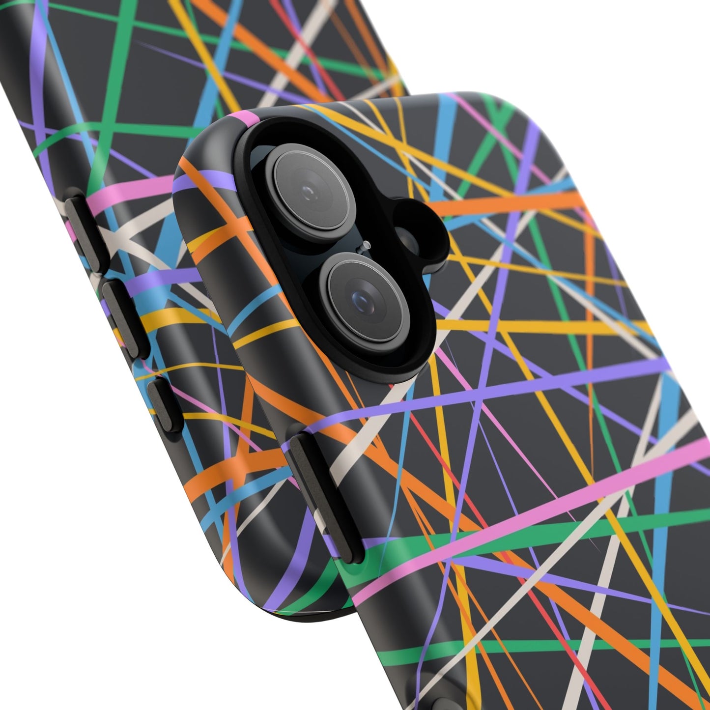 Spectrum Grid: Abstract, Intersecting Line Patterns Phone Case for iPhone, Samsung and Google Pixel devices