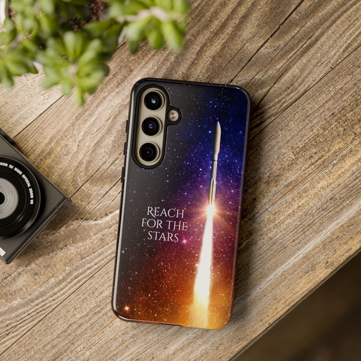 Reach for the stars: rocket illustrated phone case for iPhone, Samsung Galaxy and Pixel devices