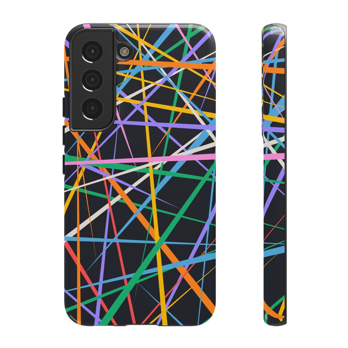 Spectrum Grid: Abstract, Intersecting Line Patterns Phone Case for iPhone, Samsung and Google Pixel devices