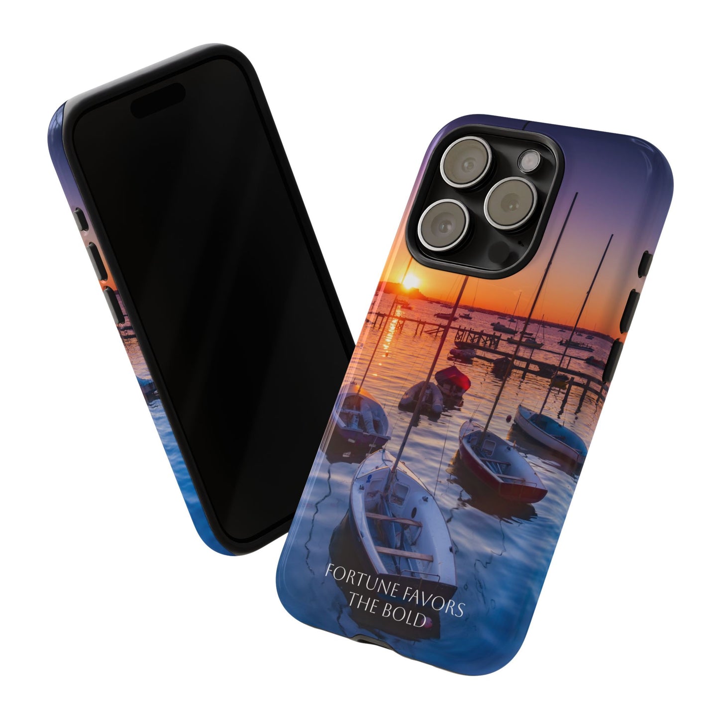 Fortune Favors the Bold: Sunset Sail Phone Case for iPhone, Samsung Galaxy and Google Pixel devices
