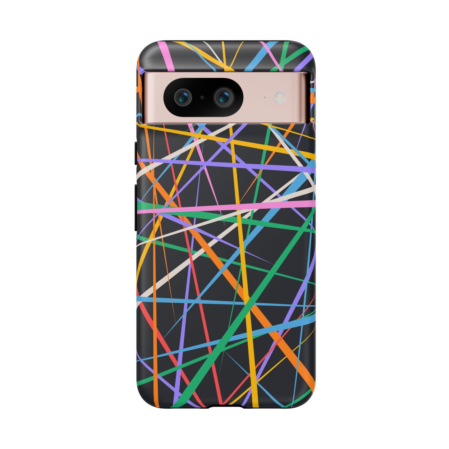 Spectrum Grid: Abstract, Intersecting Line Patterns Phone Case for iPhone, Samsung and Google Pixel devices