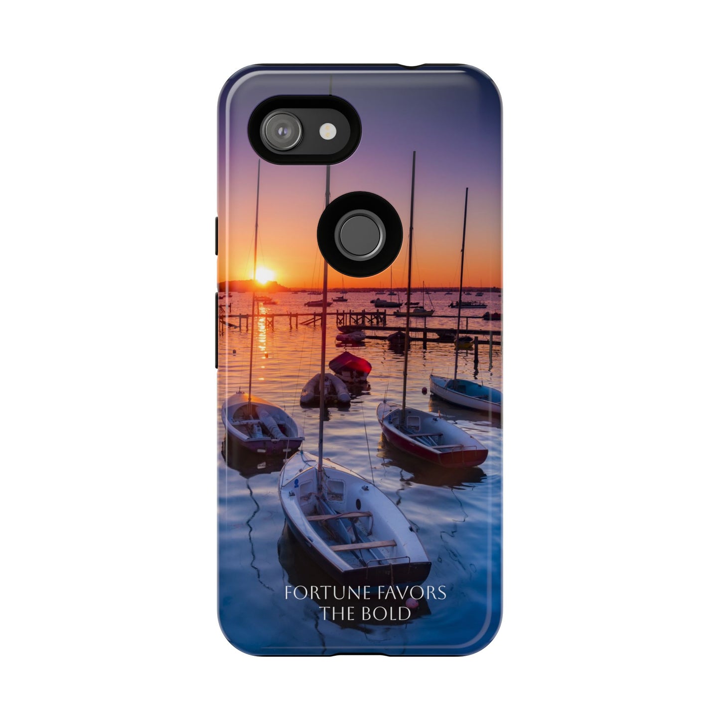 Fortune Favors the Bold: Sunset Sail Phone Case for iPhone, Samsung Galaxy and Google Pixel devices