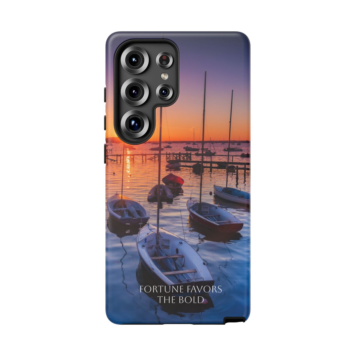 Fortune Favors the Bold: Sunset Sail Phone Case for iPhone, Samsung Galaxy and Google Pixel devices