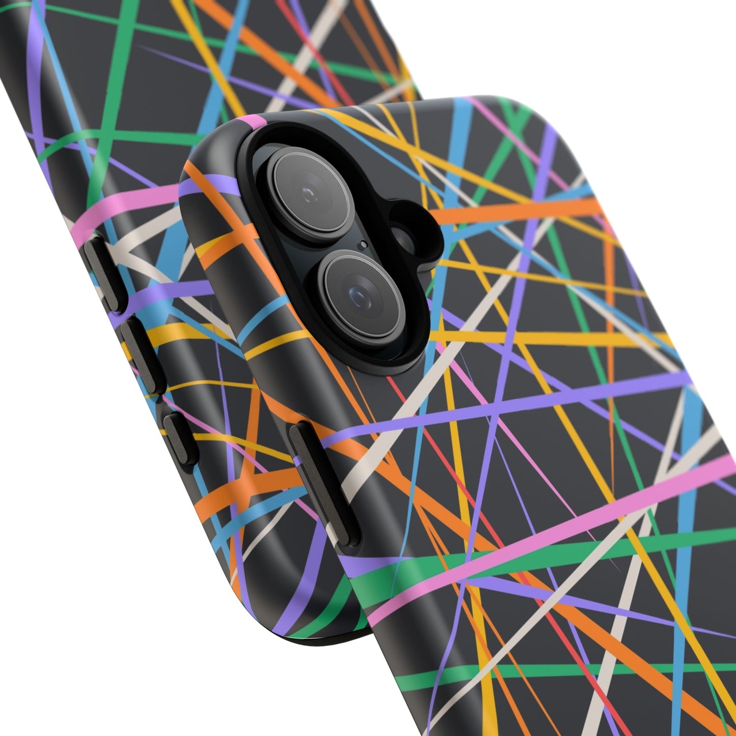 Spectrum Grid: Abstract, Intersecting Line Patterns Phone Case for iPhone, Samsung and Google Pixel devices