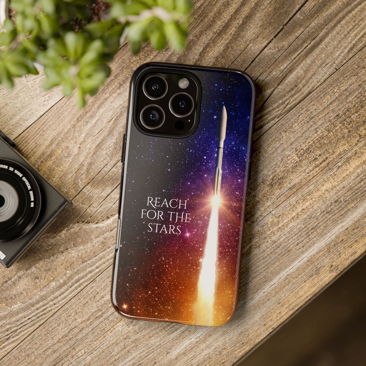 Reach for the stars: rocket illustrated phone case for iPhone, Samsung Galaxy and Pixel devices