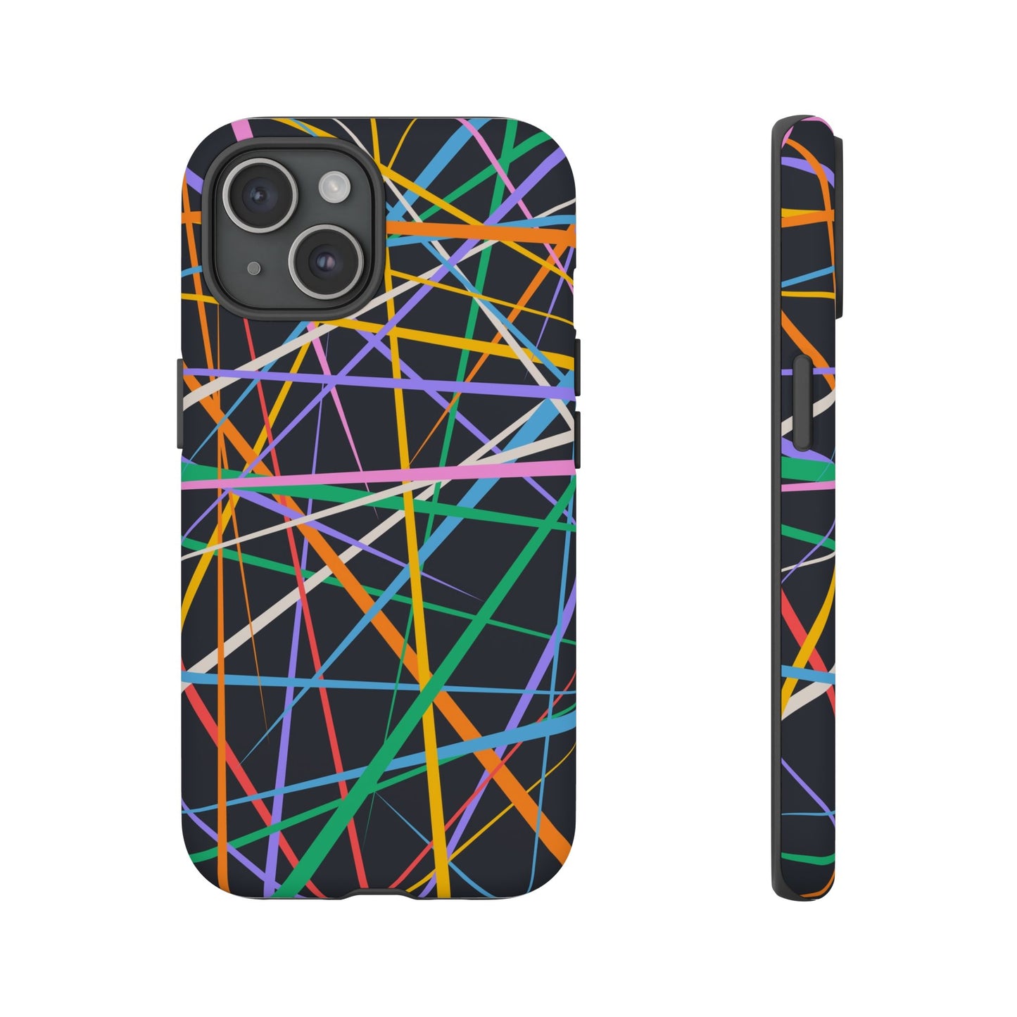Spectrum Grid: Abstract, Intersecting Line Patterns Phone Case for iPhone, Samsung and Google Pixel devices