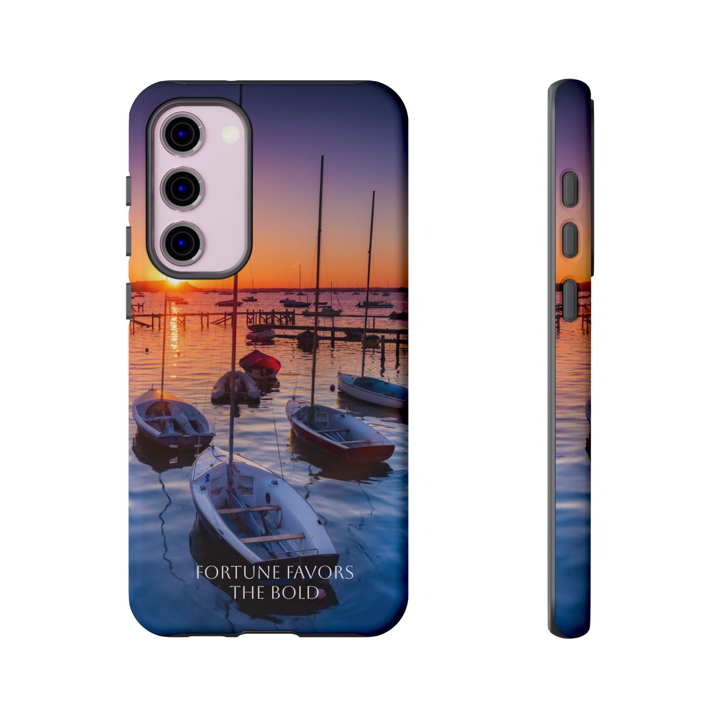 Fortune Favors the Bold: Sunset Sail Phone Case for iPhone, Samsung Galaxy and Google Pixel devices