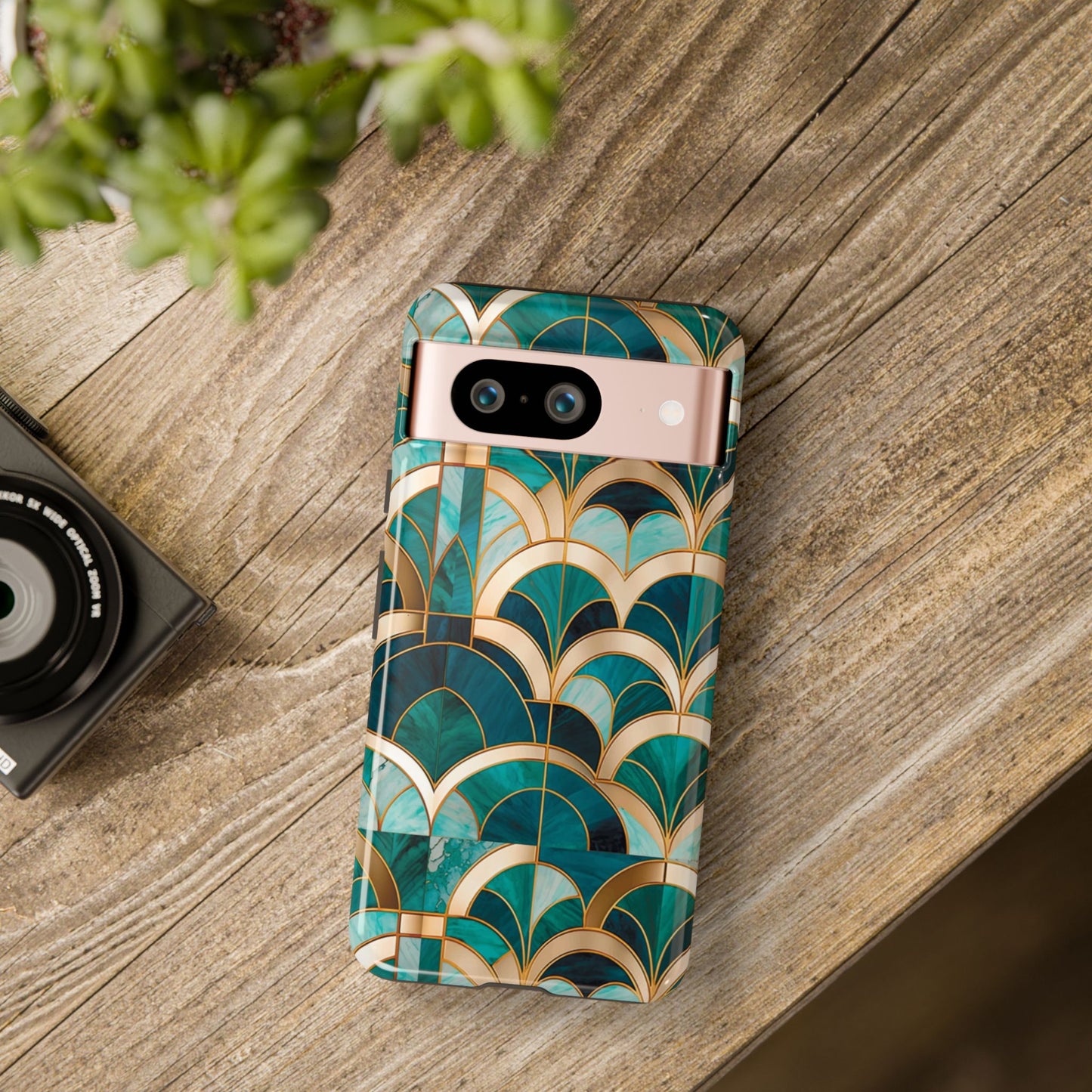 Elegant Green: Tough Case for Apple iPhone, Samsung Galaxy and Google Pixel