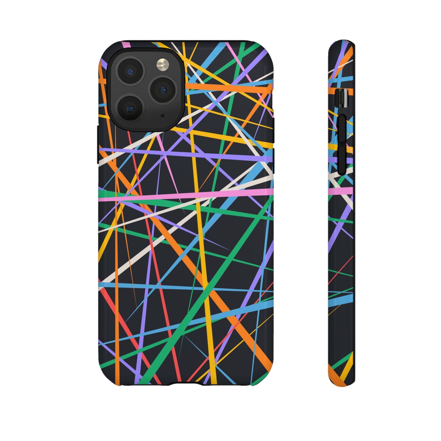 Spectrum Grid: Abstract, Intersecting Line Patterns Phone Case for iPhone, Samsung and Google Pixel devices
