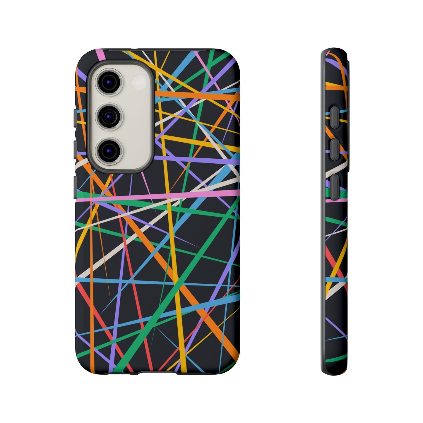 Spectrum Grid: Abstract, Intersecting Line Patterns Phone Case for iPhone, Samsung and Google Pixel devices