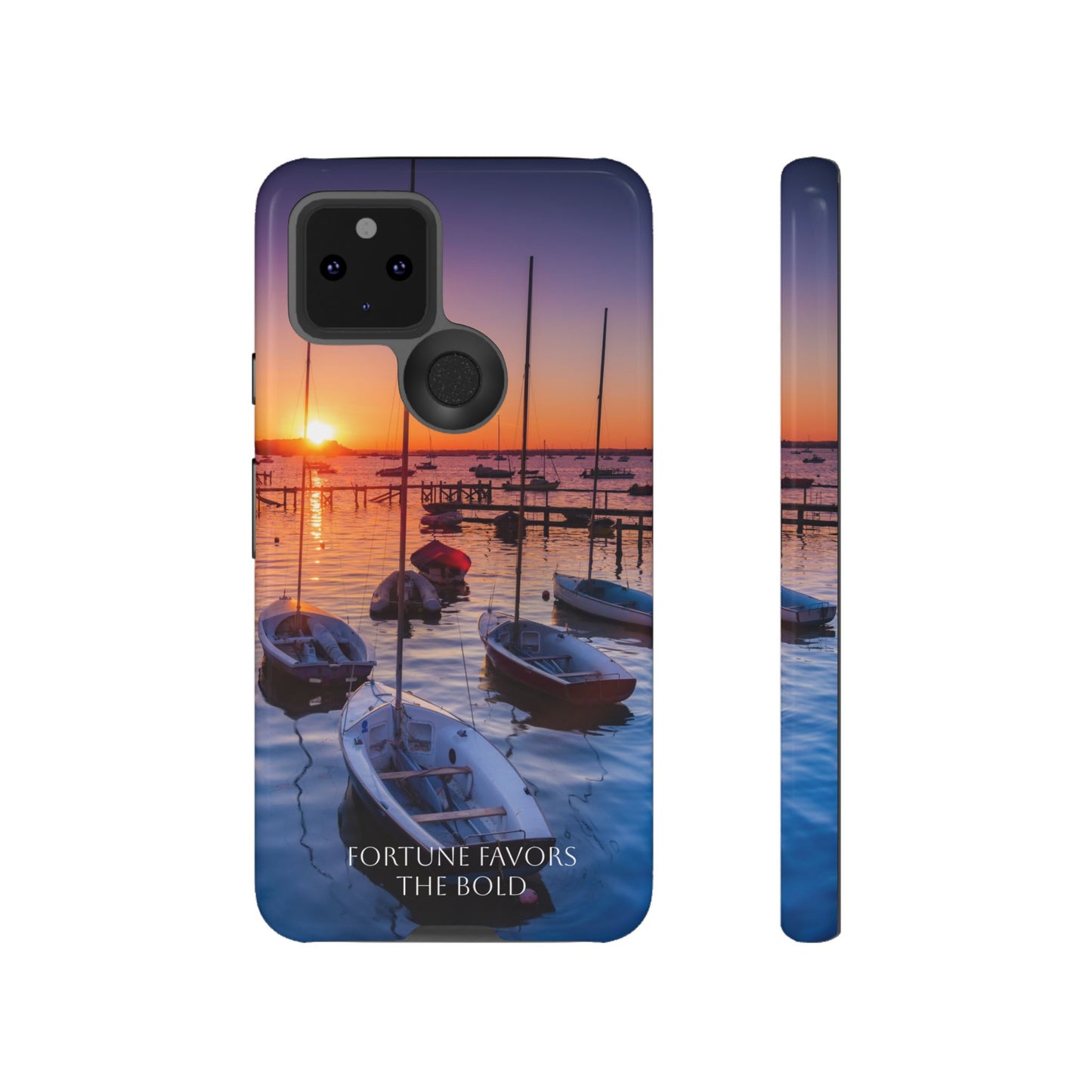 Fortune Favors the Bold: Sunset Sail Phone Case for iPhone, Samsung Galaxy and Google Pixel devices