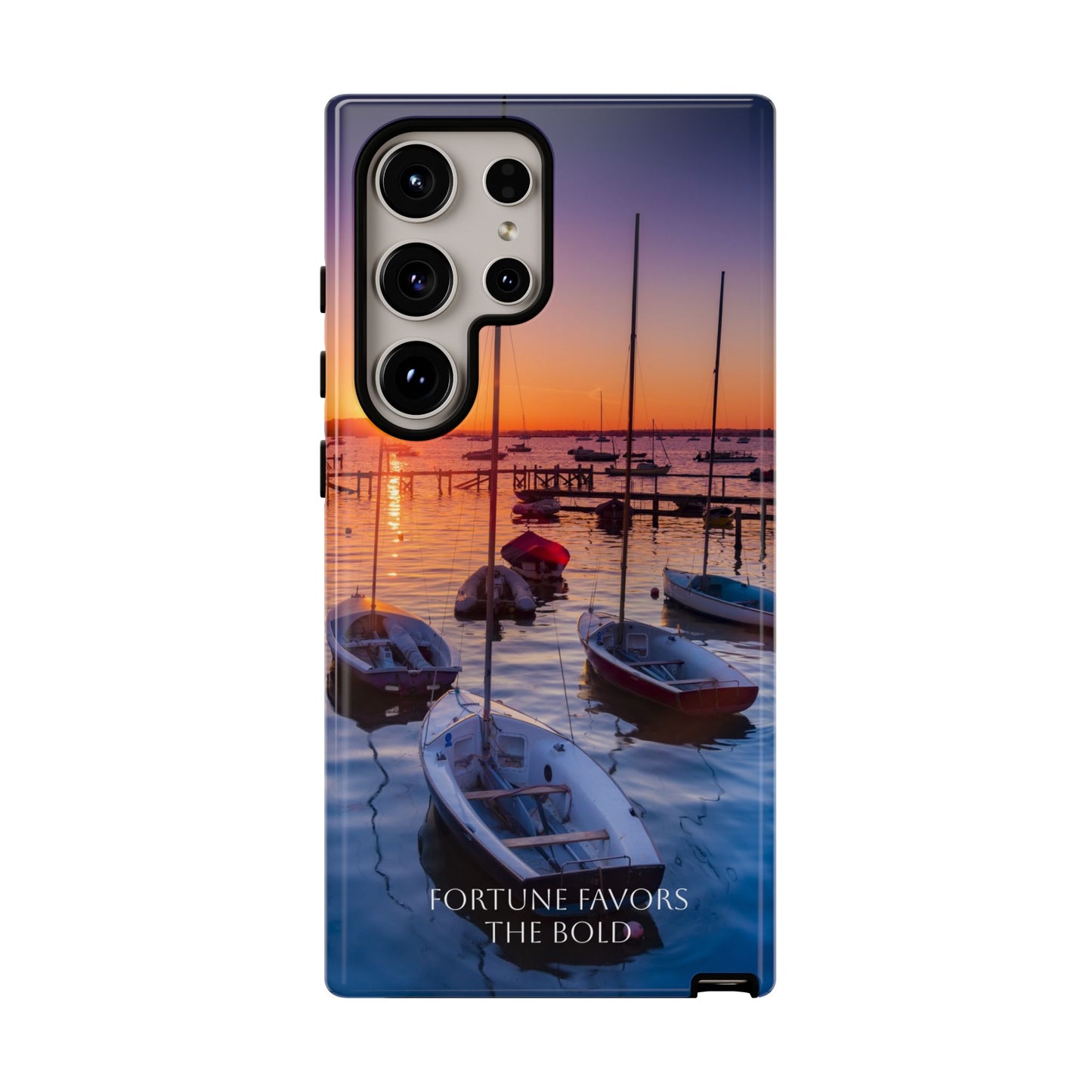 Fortune Favors the Bold: Sunset Sail Phone Case for iPhone, Samsung Galaxy and Google Pixel devices