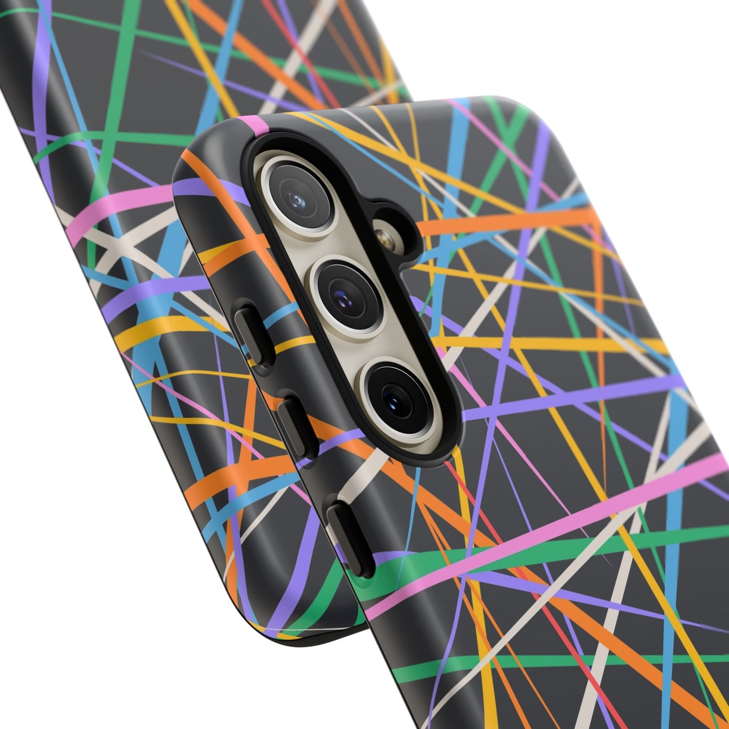 Spectrum Grid: Abstract, Intersecting Line Patterns Phone Case for iPhone, Samsung and Google Pixel devices