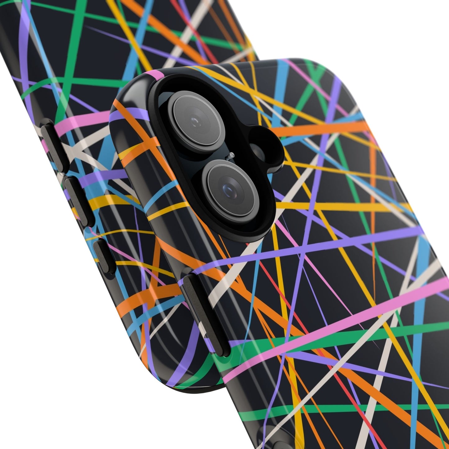 Spectrum Grid: Abstract, Intersecting Line Patterns Phone Case for iPhone, Samsung and Google Pixel devices
