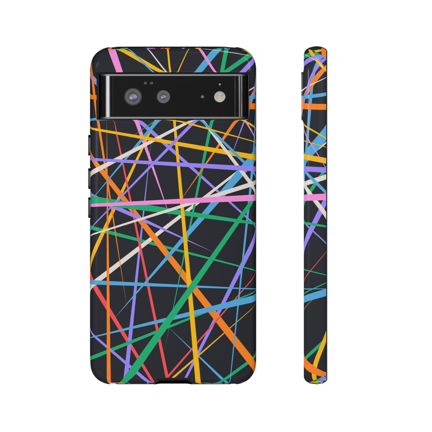 Spectrum Grid: Abstract, Intersecting Line Patterns Phone Case for iPhone, Samsung and Google Pixel devices
