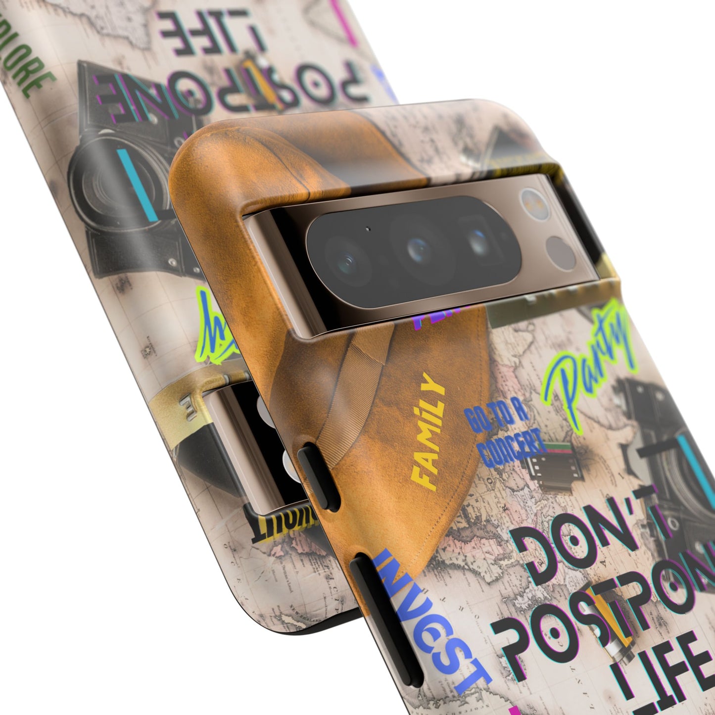 Don't Postpone Life: Motivational phone case for iPhone, Samsung Galaxy and Google Pixel devices