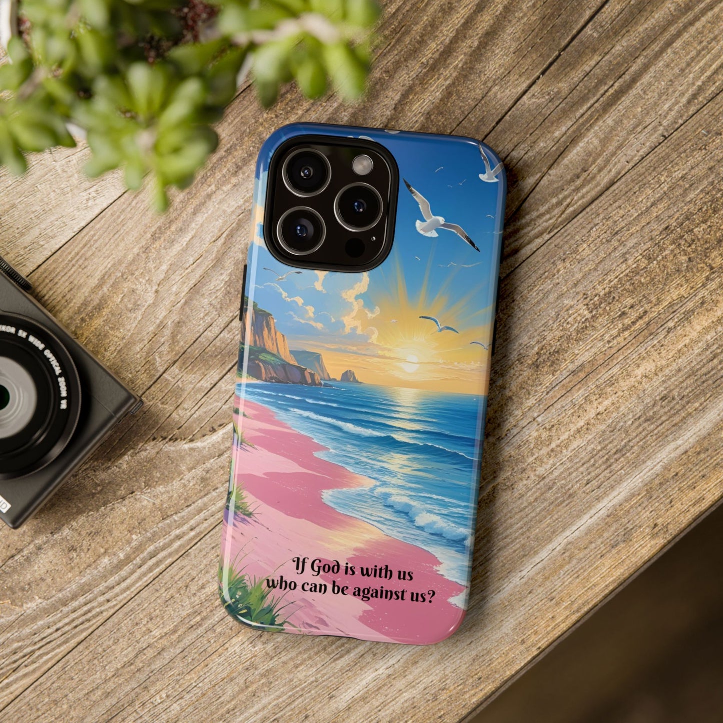 "If God is with us, who can be against us?": Inspiring phone case for iPhone, Samsung Galaxy and Google Pixel devices