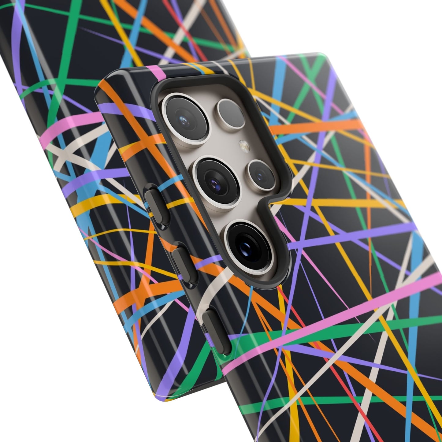 Spectrum Grid: Abstract, Intersecting Line Patterns Phone Case for iPhone, Samsung and Google Pixel devices