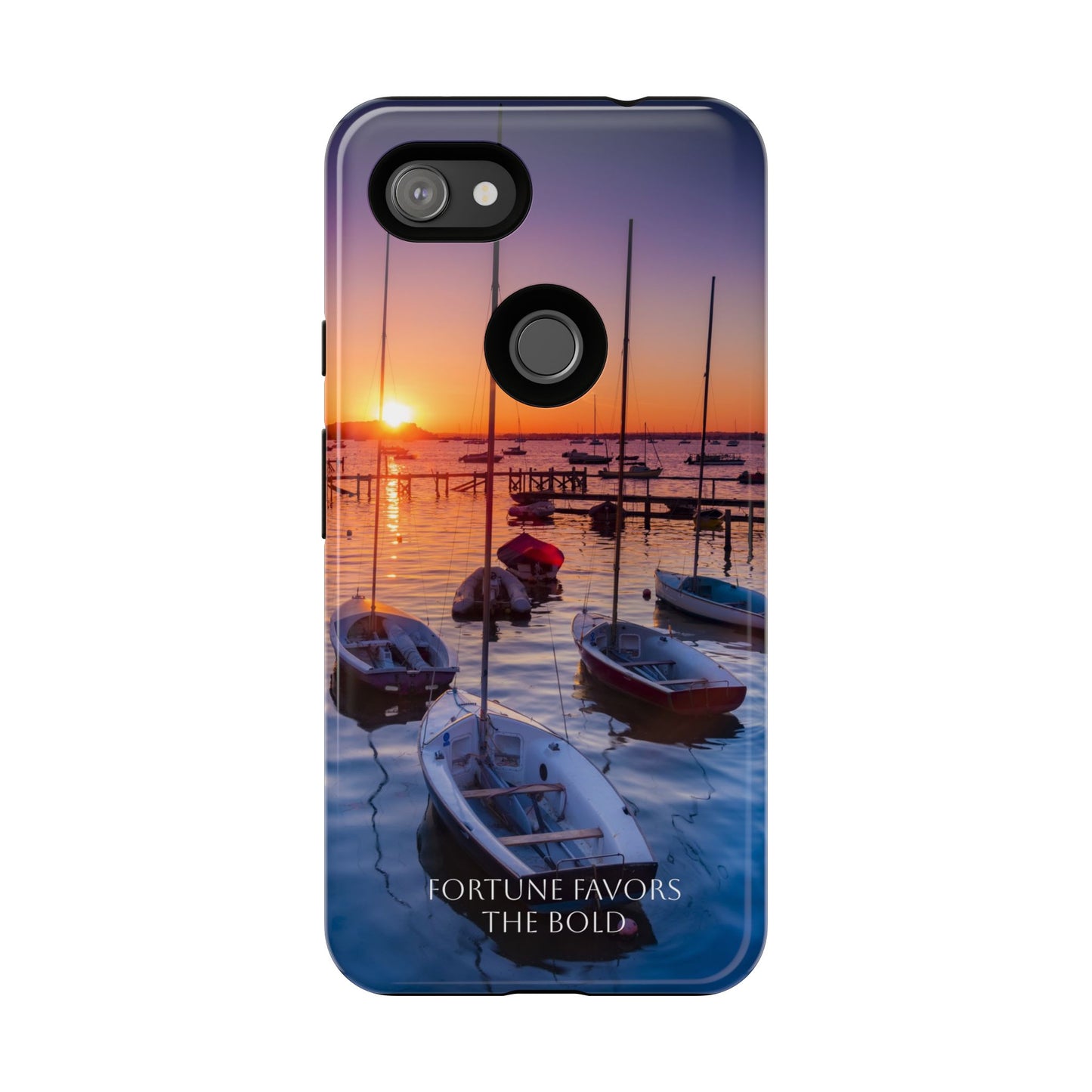 Fortune Favors the Bold: Sunset Sail Phone Case for iPhone, Samsung Galaxy and Google Pixel devices