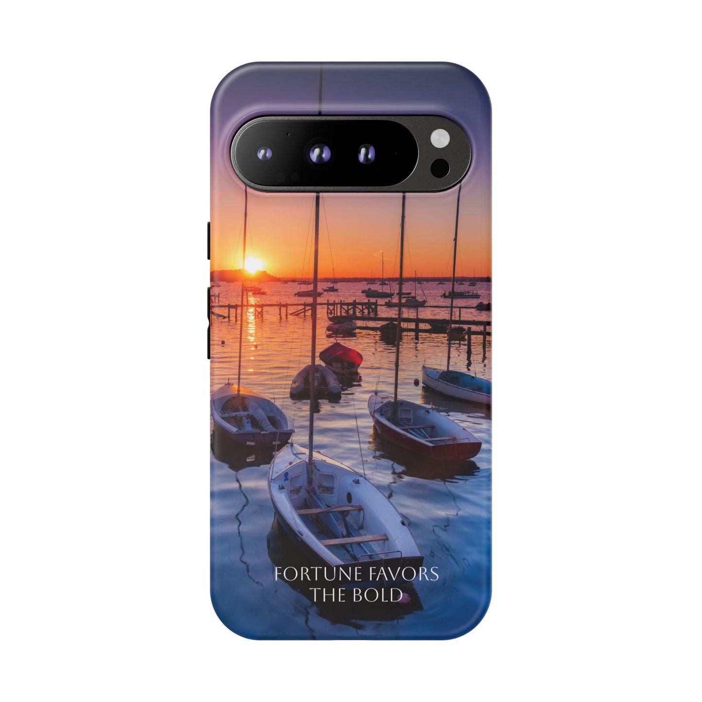 Fortune Favors the Bold: Sunset Sail Phone Case for iPhone, Samsung Galaxy and Google Pixel devices