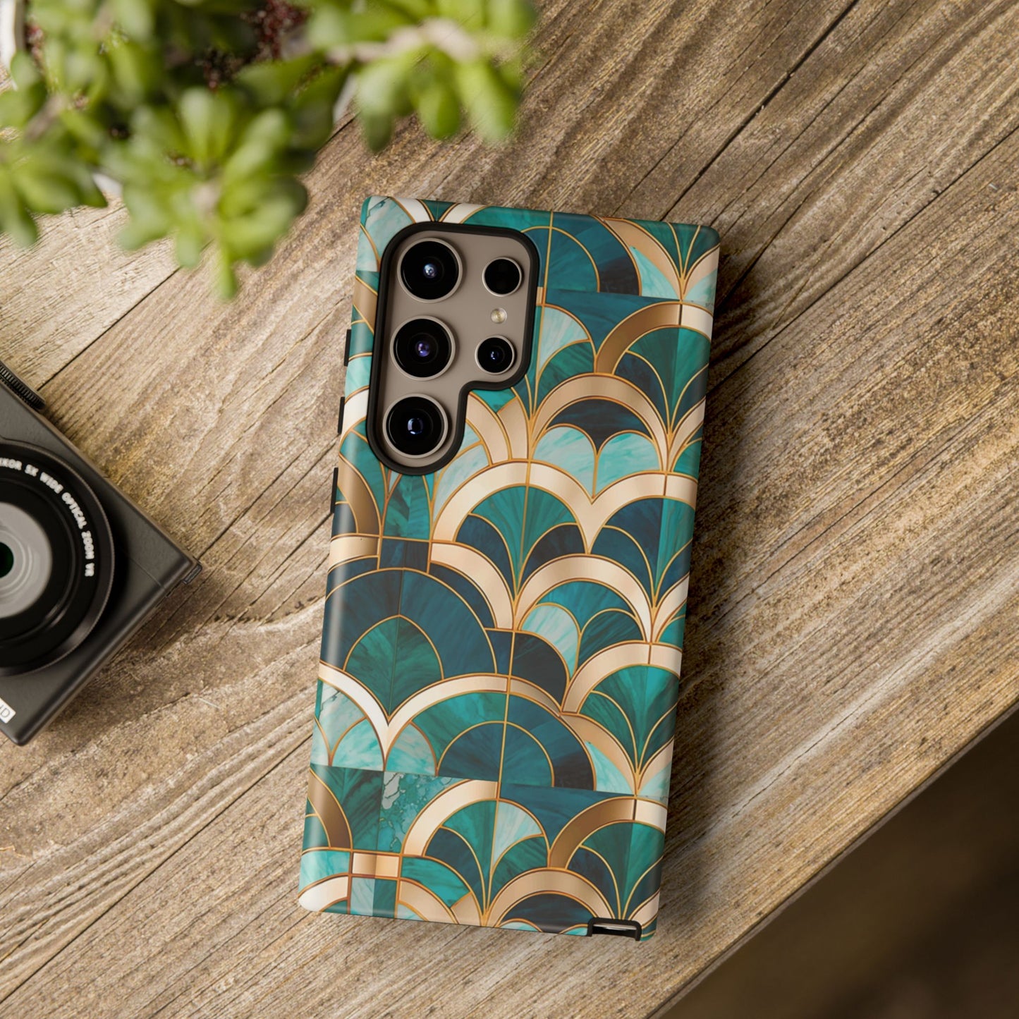 Elegant Green: Tough Case for Apple iPhone, Samsung Galaxy and Google Pixel