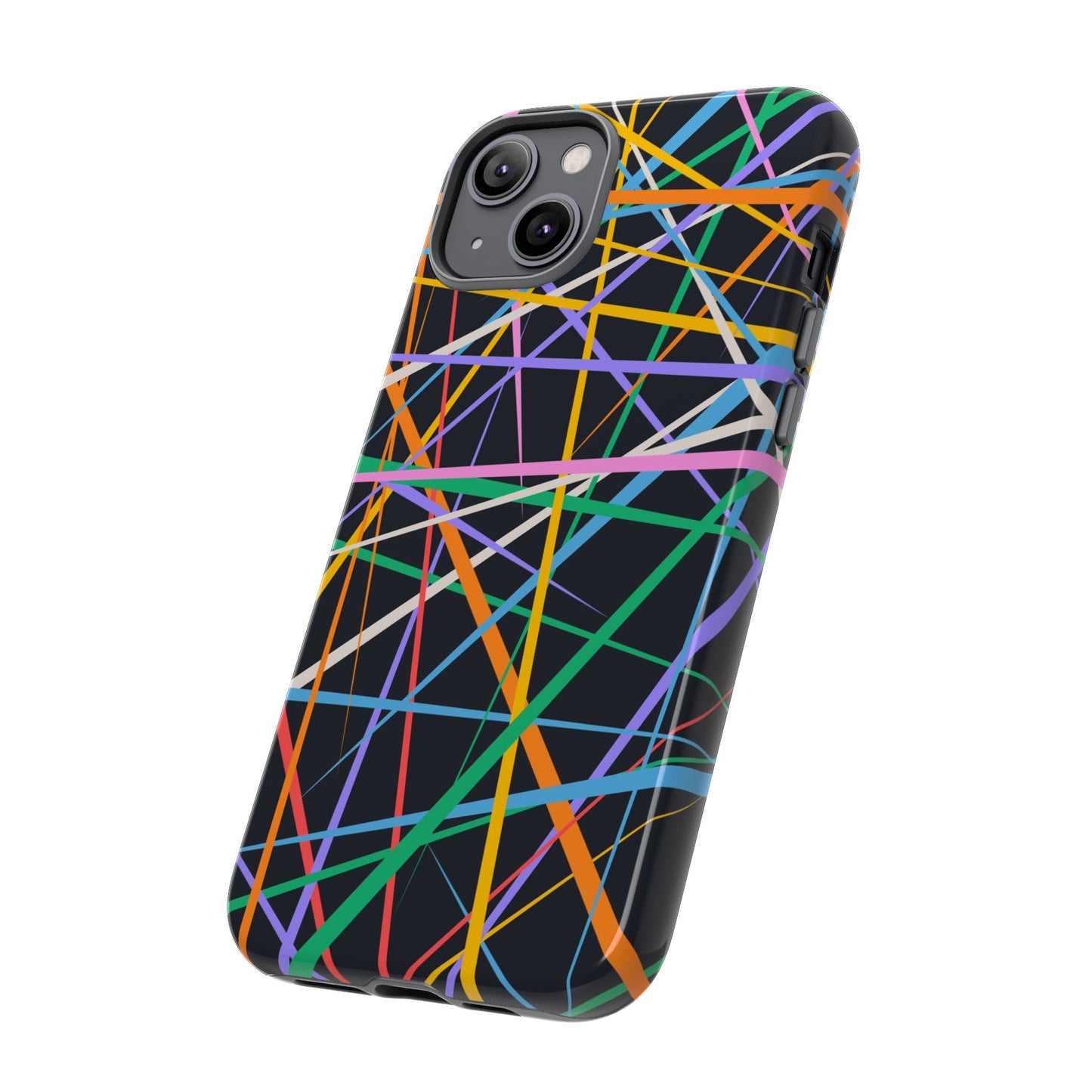 Spectrum Grid: Abstract, Intersecting Line Patterns Phone Case for iPhone, Samsung and Google Pixel devices