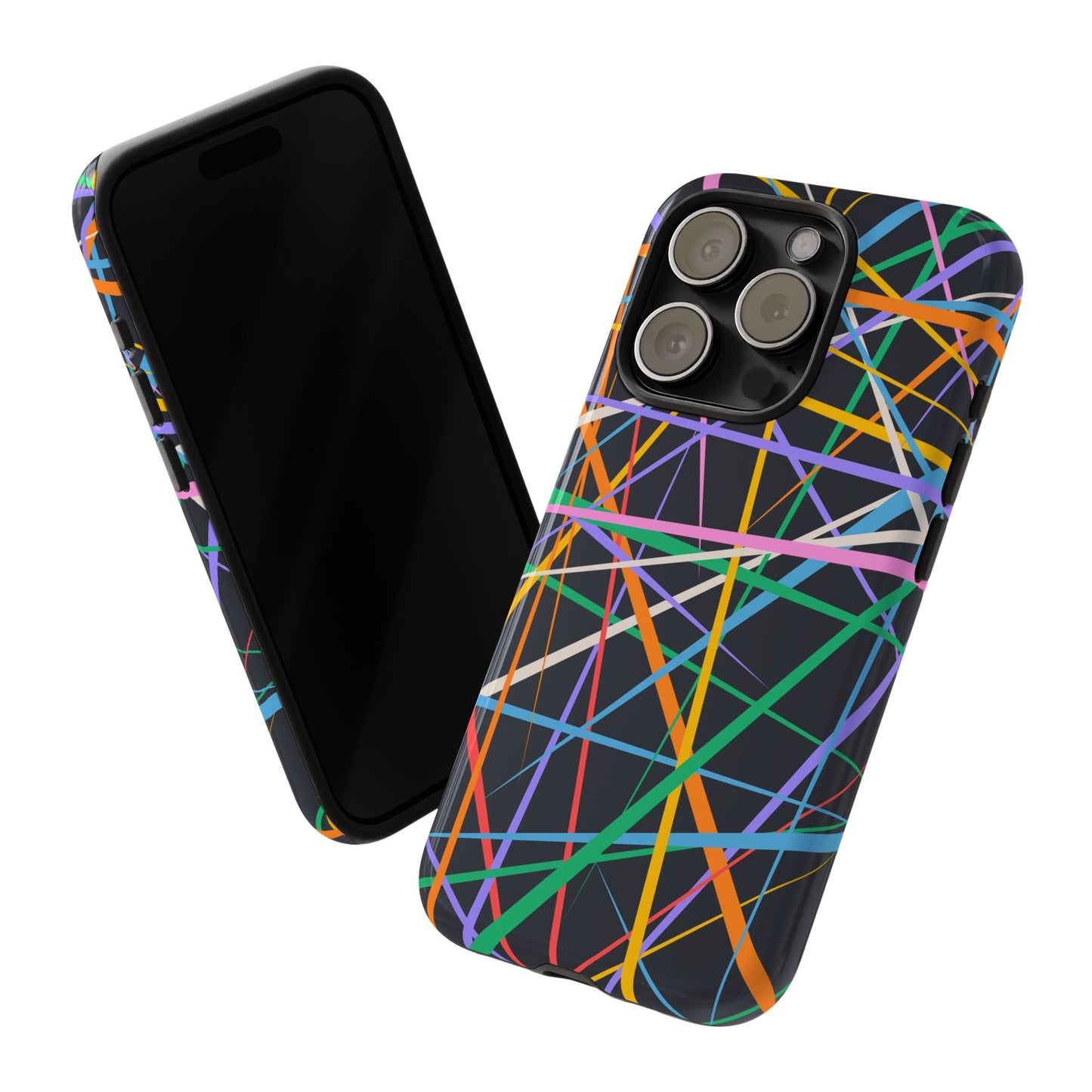 Spectrum Grid: Abstract, Intersecting Line Patterns Phone Case for iPhone, Samsung and Google Pixel devices