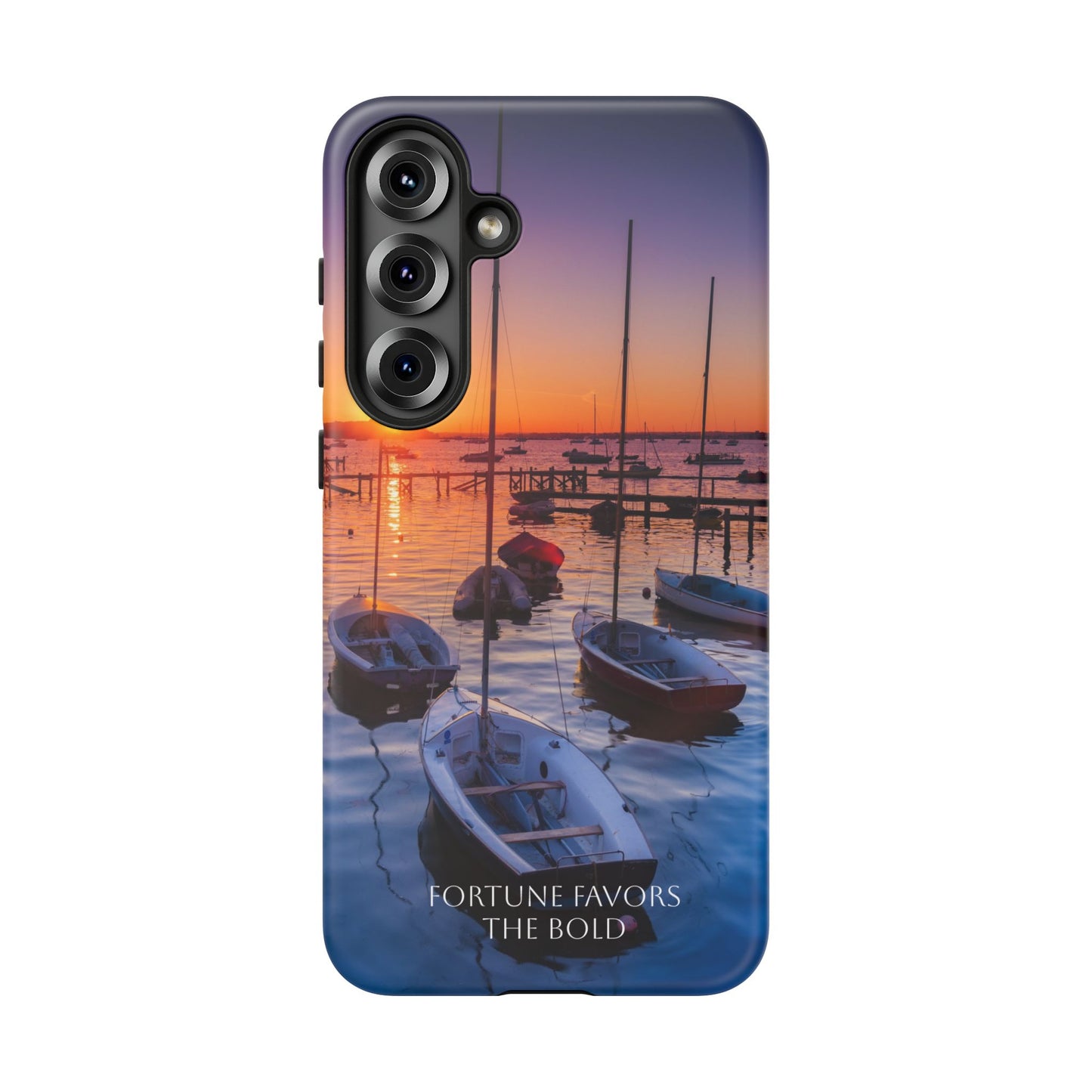 Fortune Favors the Bold: Sunset Sail Phone Case for iPhone, Samsung Galaxy and Google Pixel devices