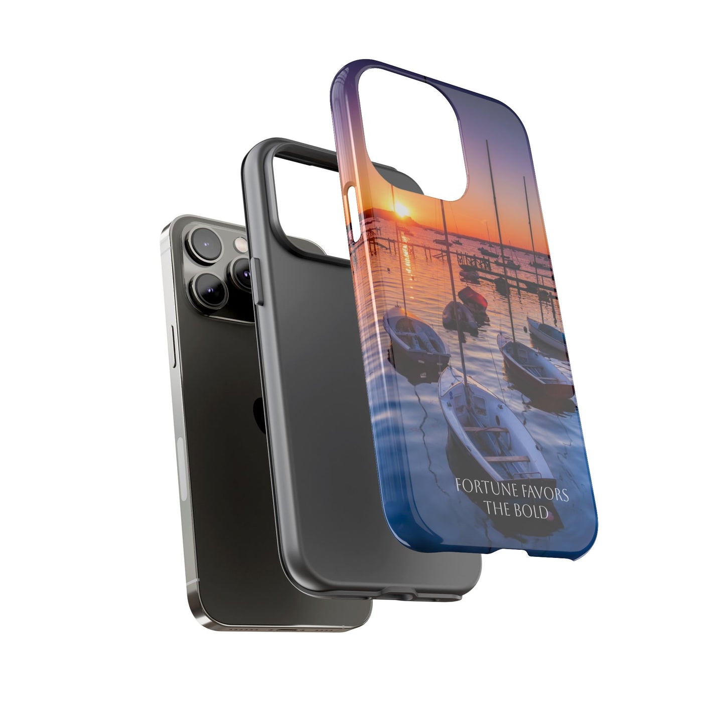 Fortune Favors the Bold: Sunset Sail Phone Case for iPhone, Samsung Galaxy and Google Pixel devices