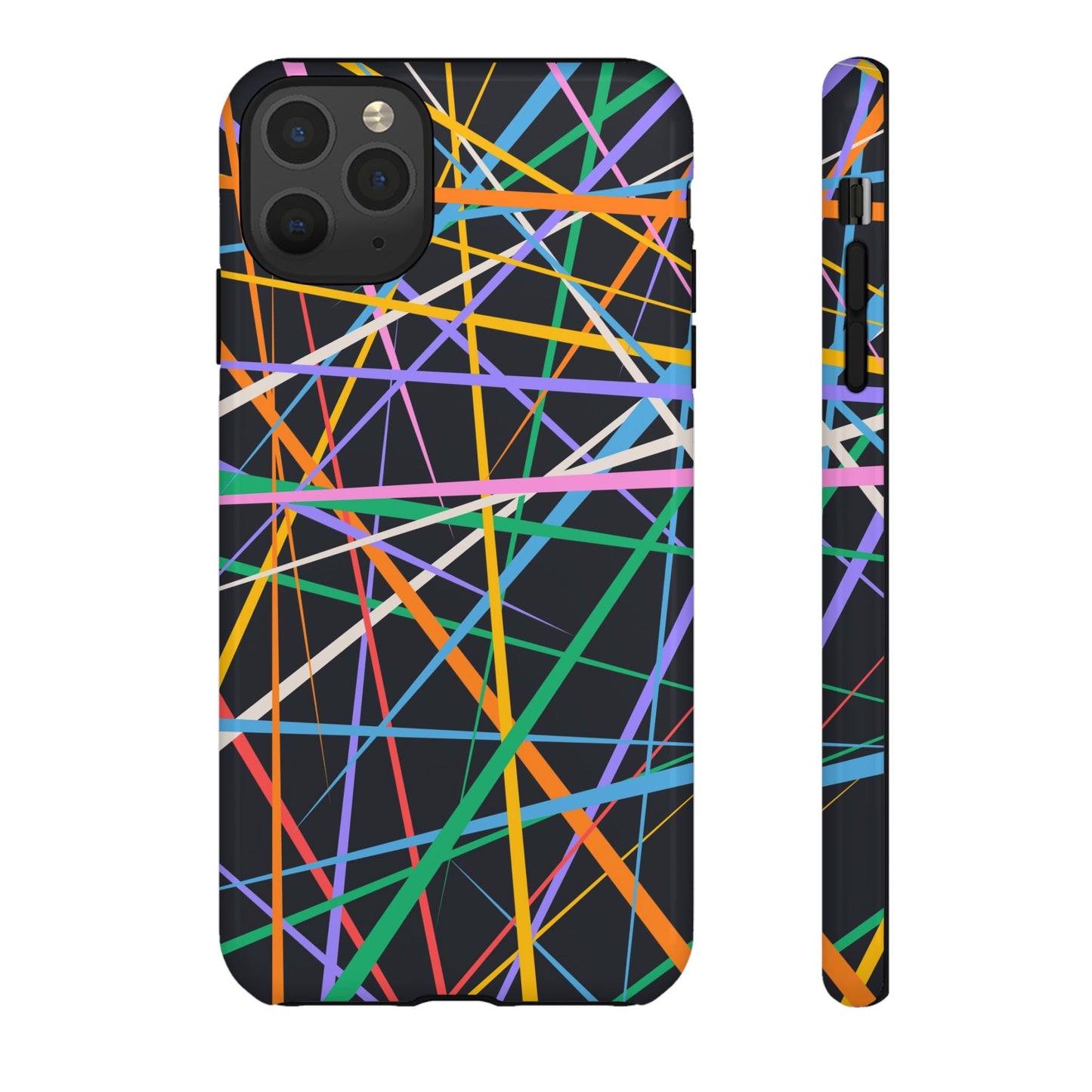 Spectrum Grid: Abstract, Intersecting Line Patterns Phone Case for iPhone, Samsung and Google Pixel devices