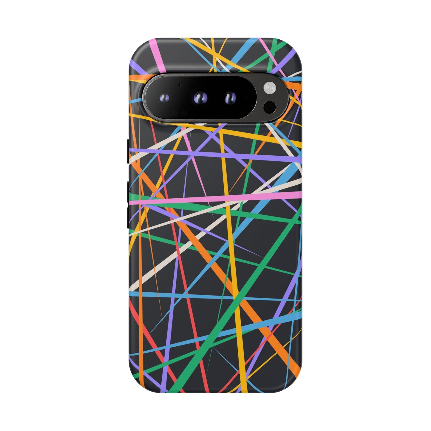 Spectrum Grid: Abstract, Intersecting Line Patterns Phone Case for iPhone, Samsung and Google Pixel devices