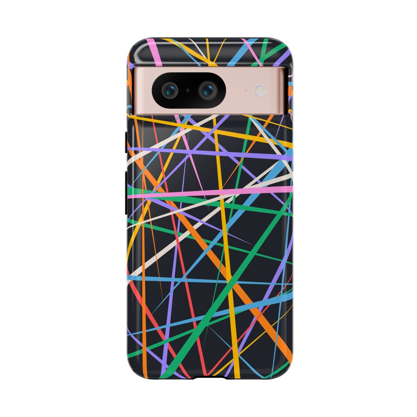 Spectrum Grid: Abstract, Intersecting Line Patterns Phone Case for iPhone, Samsung and Google Pixel devices