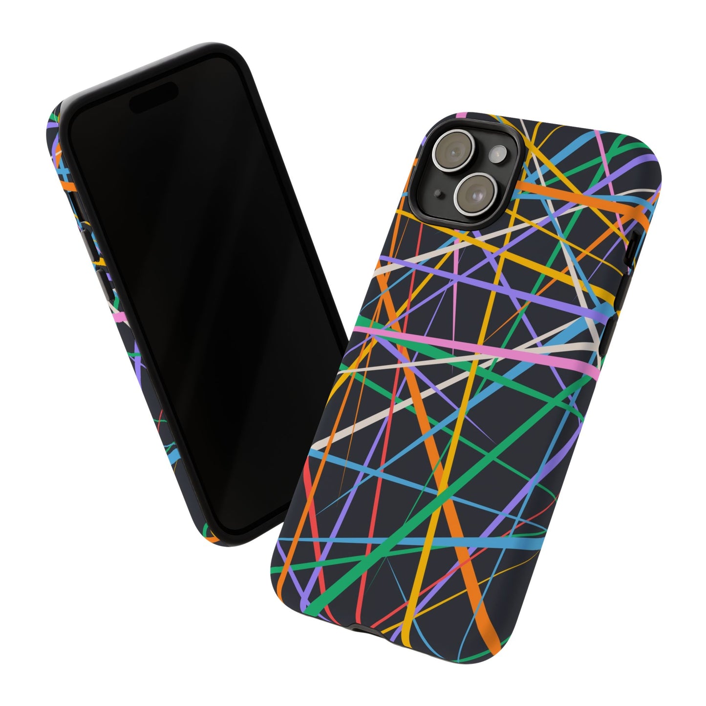 Spectrum Grid: Abstract, Intersecting Line Patterns Phone Case for iPhone, Samsung and Google Pixel devices