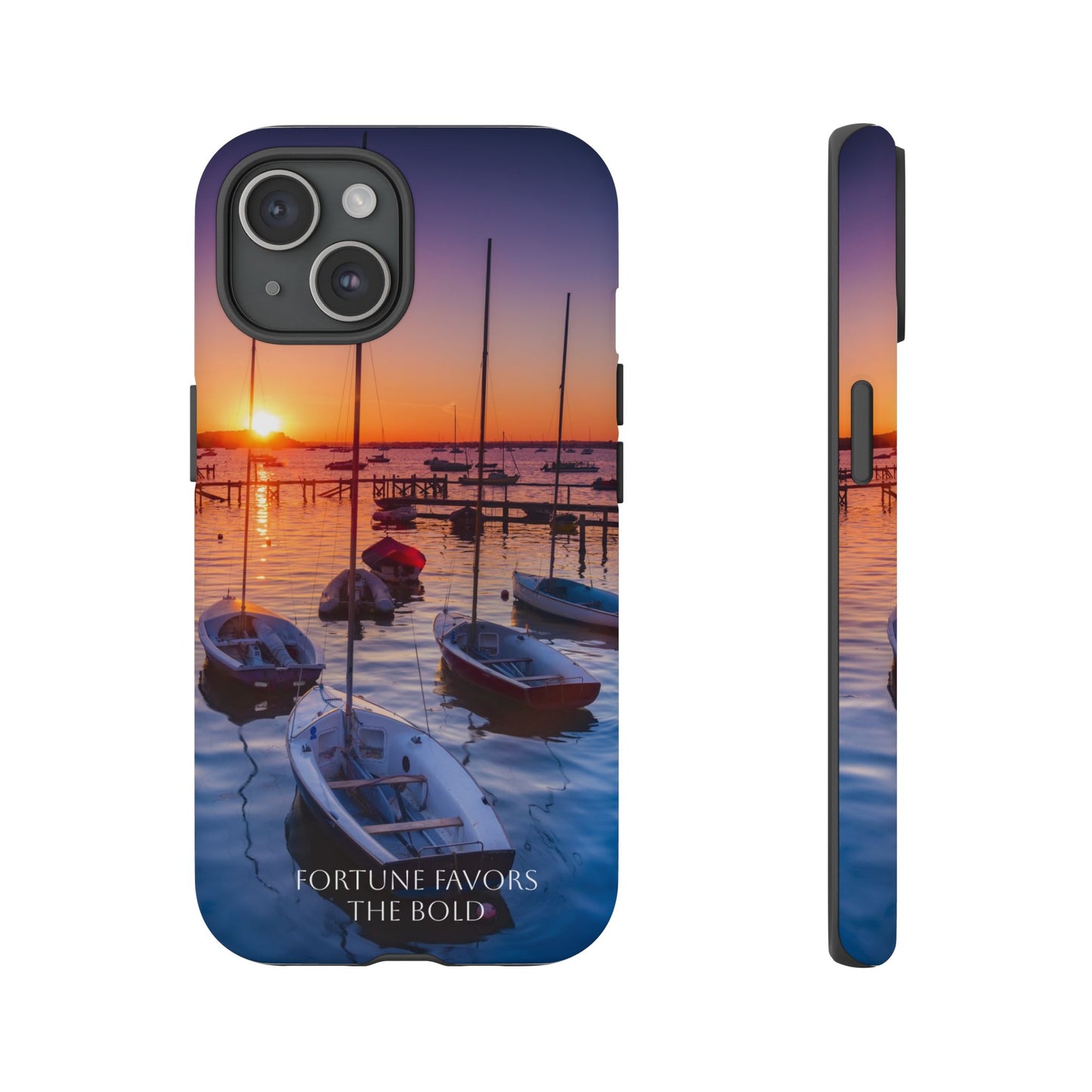 Fortune Favors the Bold: Sunset Sail Phone Case for iPhone, Samsung Galaxy and Google Pixel devices